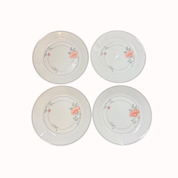 Corelle Desert Blossom Dinner Plate Set of 4 Vintage Dinnerware Pink Floral USA - Picture 2 of 14